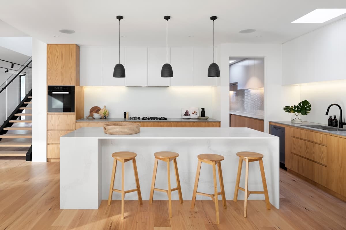 Modern organized kitchen pantry with labeled containers